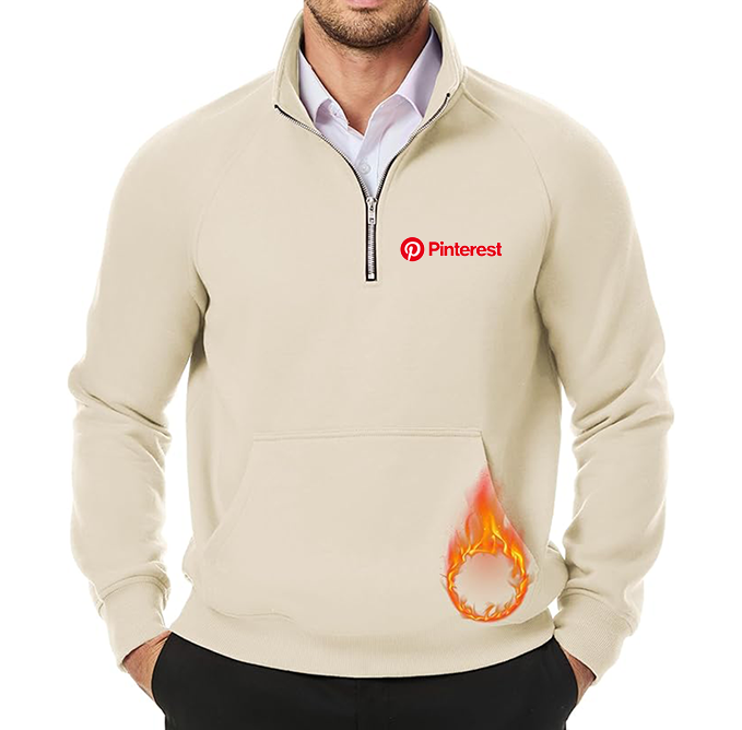 Men's Pinterest JMIERR Quarter Zip Pullover Heavy Sweatshirts Warm Fleece Sweatshirt Polo
