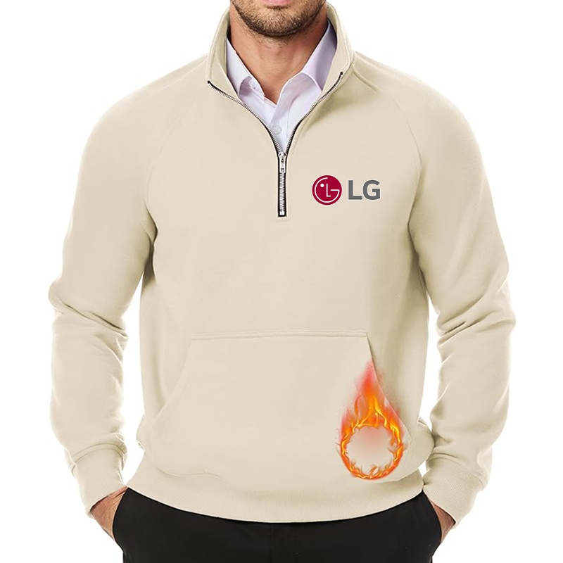 Men's LG JMIERR Quarter Zip Pullover Heavy Sweatshirts Warm Fleece Sweatshirt Polo