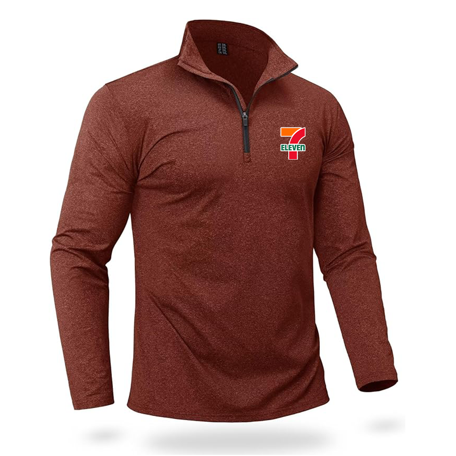 Men's 7-Eleven Quarter Zip Pullover Premium Fleece Lined Heather Long Sleeve Golf Shirts Midweight 1/4 Half Zip Sweatshirts