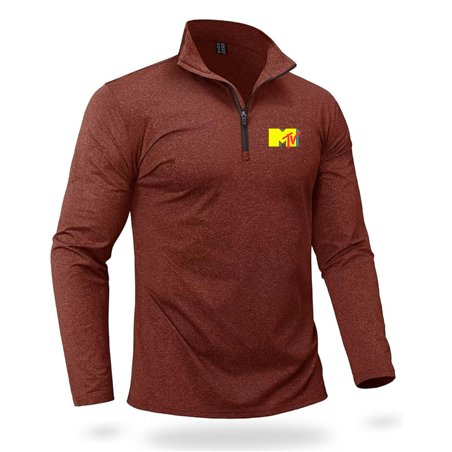Men's M.T.V Quarter Zip Pullover Premium Fleece Lined Heather Long Sleeve Golf Shirts Midweight 1/4 Half Zip Sweatshirts