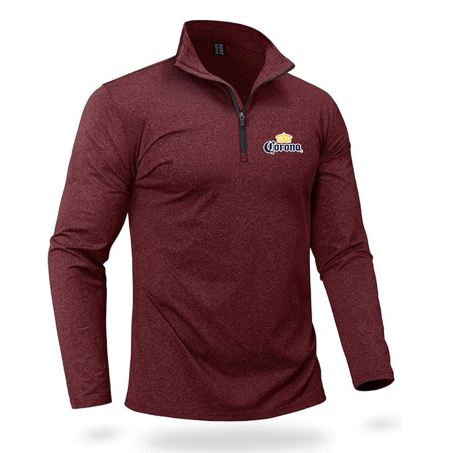Men's Corona Quarter Zip Pullover Premium Fleece Lined Heather Long Sleeve Golf Shirts Midweight 1/4 Half Zip Sweatshirts