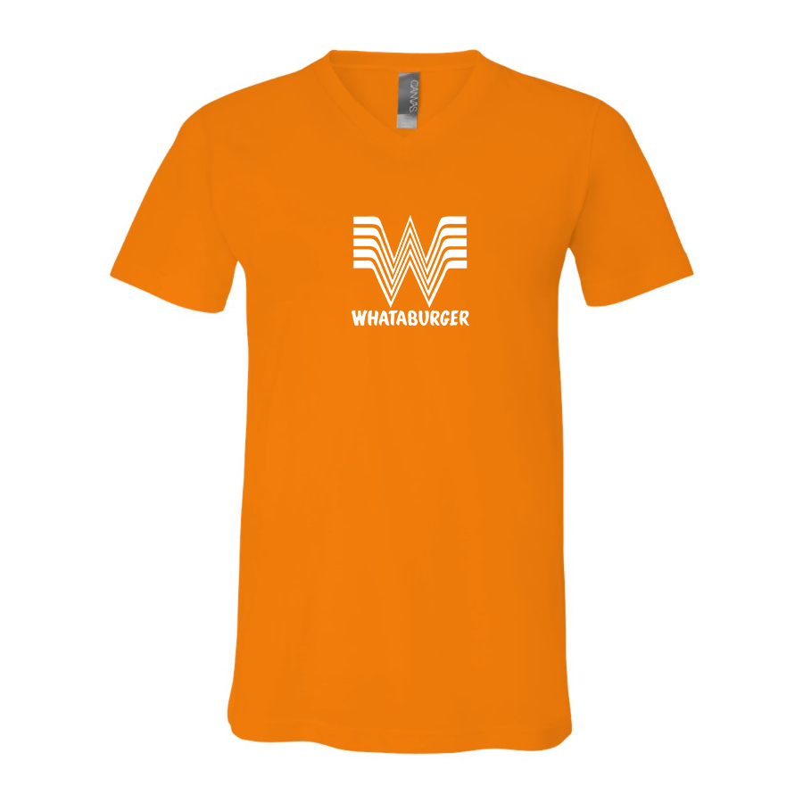 Men's What A Burger BELLA CANVAS Jersey V-Neck Tee