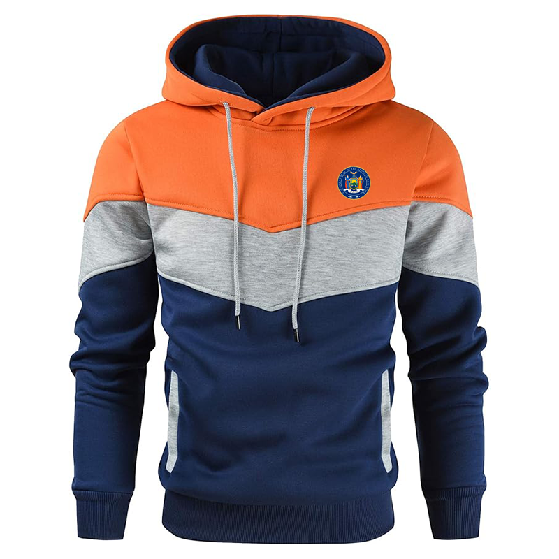 Men's New York Gesean Novelty Color Block Pullover Fleece Hoodie Long Sleeve Casual Sweatshirt with Pocket