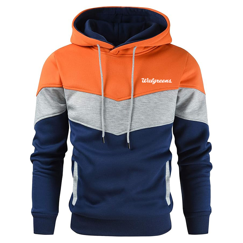 Men's Walgreens Gesean Novelty Color Block Pullover Fleece Hoodie Long Sleeve Casual Sweatshirt with Pocket