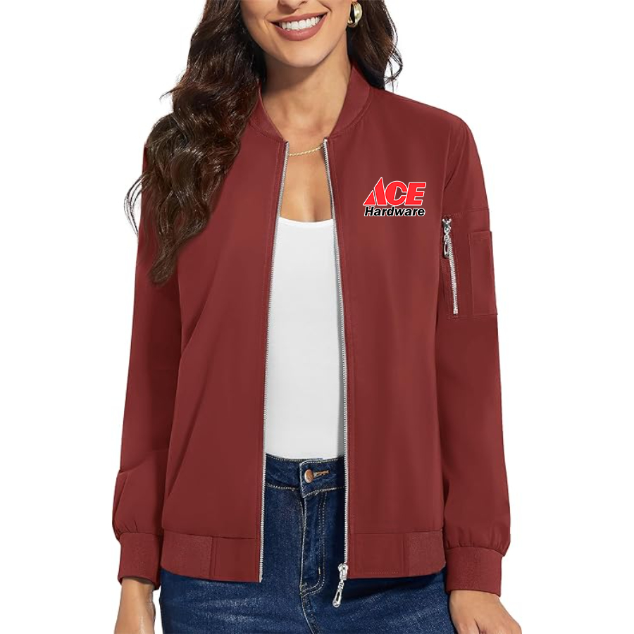 Women's Ace Premium Bomber Jacket with Polished Detailing and Functional Sleeve Pocket Modern Luxury Outerwear