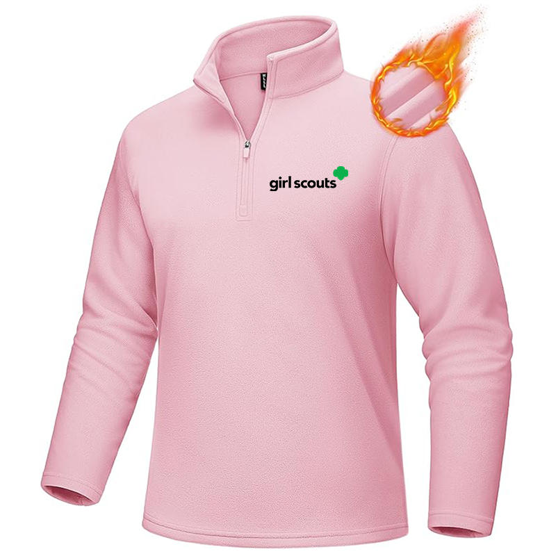 Men's Girl Scouts MAGCOMSEN Quarter-Zip Pullover Polar Fleece Sweatshirt Stand Collar Long Sleeve Shirt for Men Thermal Winter Fall