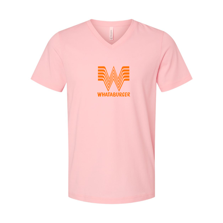 Men's What A Burger BELLA CANVAS Jersey V-Neck Tee
