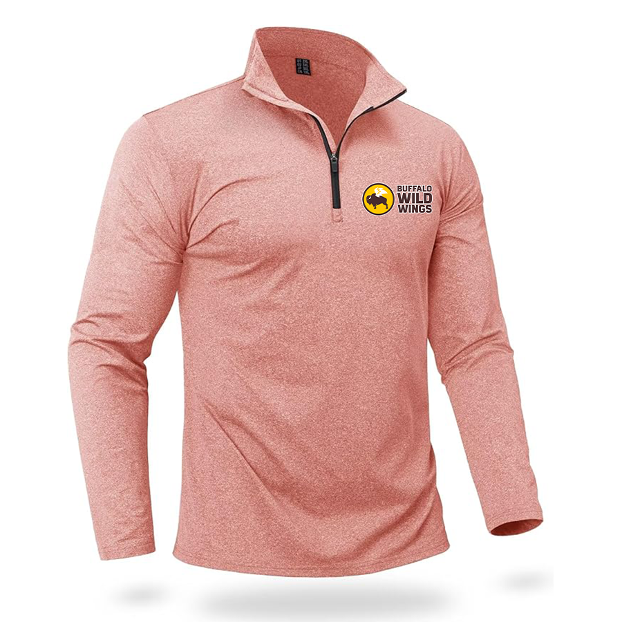 Men's Buffalo Wild Wings Quarter Zip Pullover Premium Fleece Lined Heather Long Sleeve Golf Shirts Midweight 1/4 Half Zip Sweatshirts