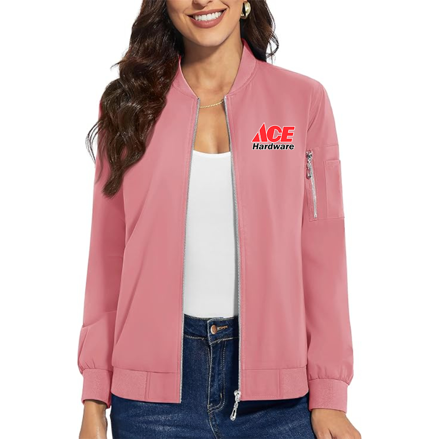 Women's Ace Premium Bomber Jacket with Polished Detailing and Functional Sleeve Pocket Modern Luxury Outerwear