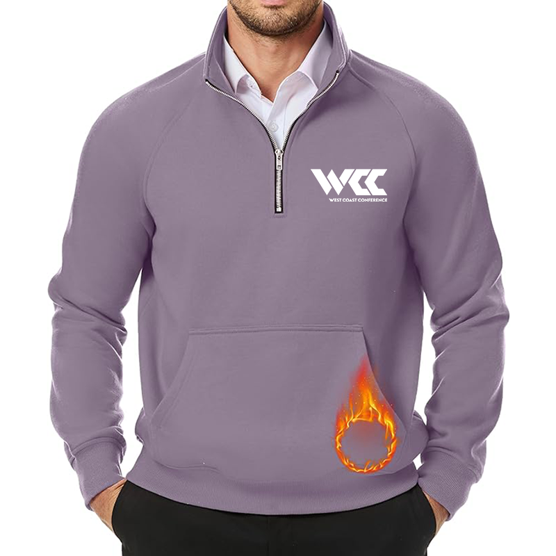 Men's West Coast Conference JMIERR Quarter Zip Pullover Heavy Sweatshirts Warm Fleece Sweatshirt Polo