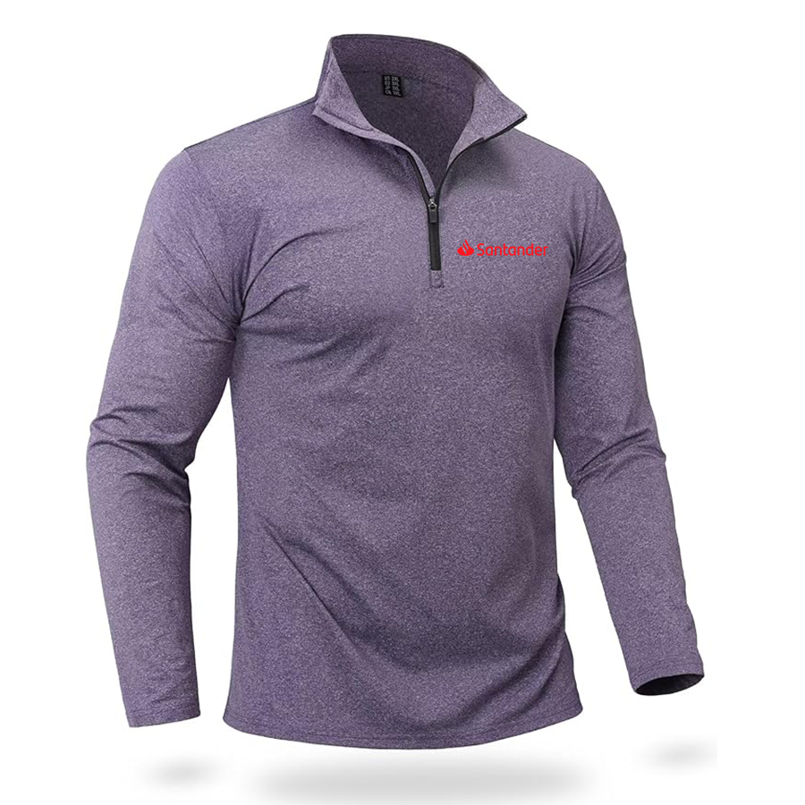 Men's Santander Quarter Zip Pullover Premium Fleece Lined Heather Long Sleeve Golf Shirts Midweight 1/4 Half Zip Sweatshirts