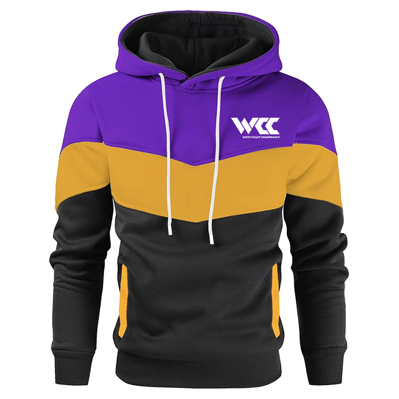 Men's West Coast Conference Gesean Novelty Color Block Pullover Fleece Hoodie Long Sleeve Casual Sweatshirt with Pocket
