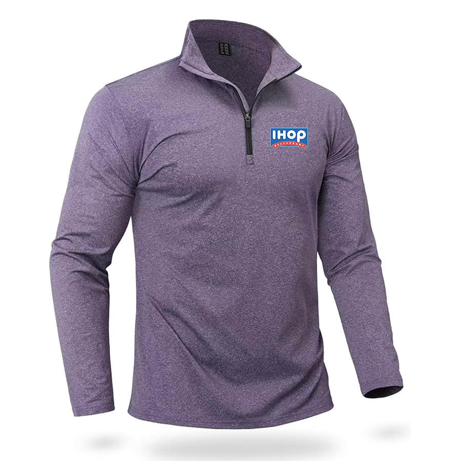 Men's ihop Quarter Zip Pullover Premium Fleece Lined Heather Long Sleeve Golf Shirts Midweight 1/4 Half Zip Sweatshirts
