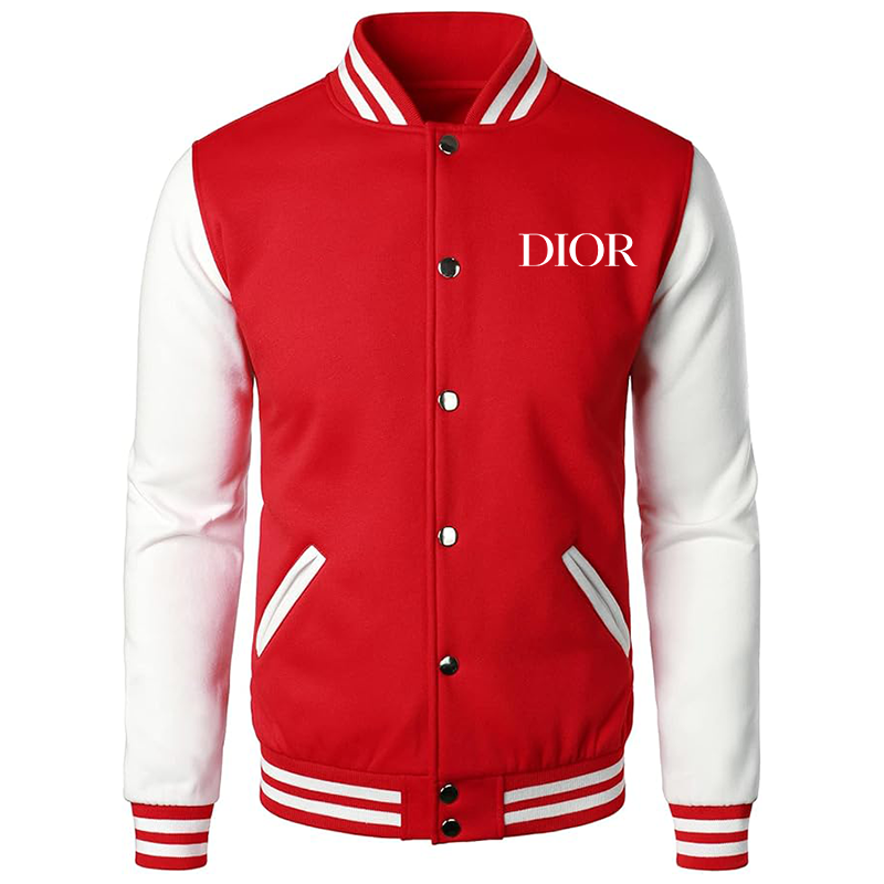 Men's Dior Varsity Baseball Jacket Cotton Blend Letterman Jackets