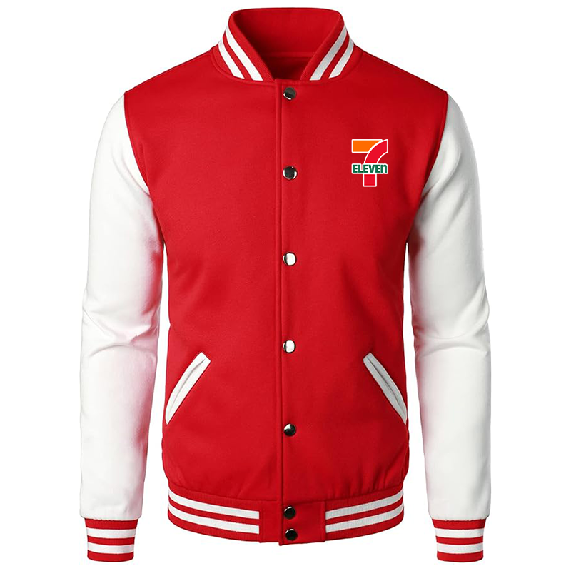 Men's 7-Eleven Varsity Baseball Jacket Cotton Blend Letterman Jackets