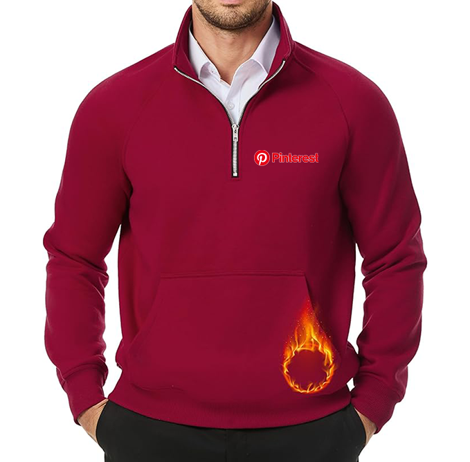 Men's Pinterest JMIERR Quarter Zip Pullover Heavy Sweatshirts Warm Fleece Sweatshirt Polo