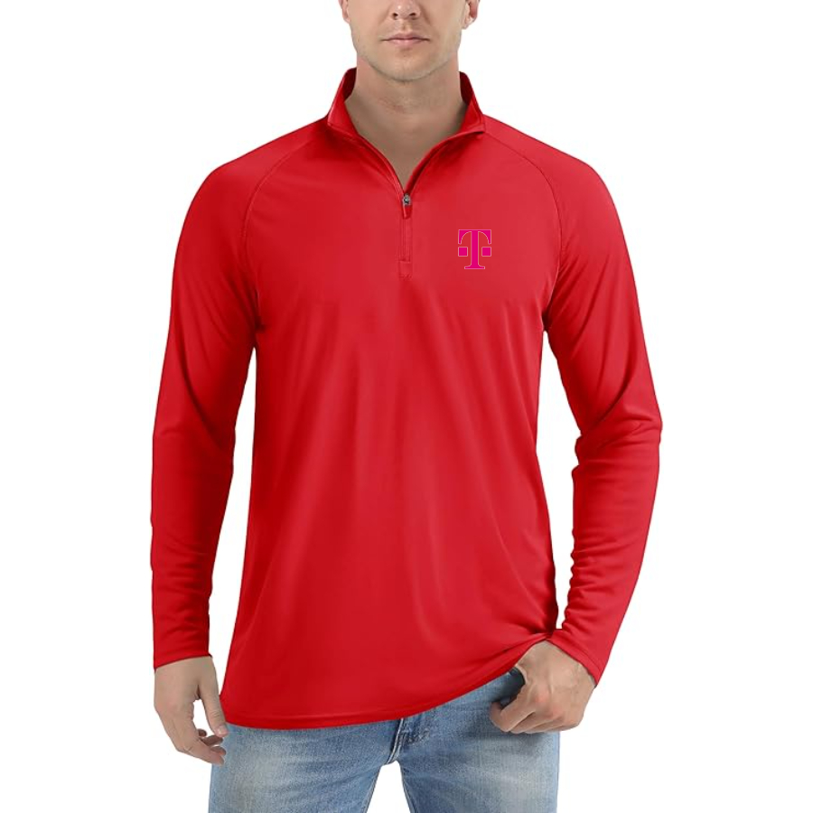 Men's T-Mobile Lightweight Quarter-Zip Athletic Shirt Long Sleeve Performance Wear