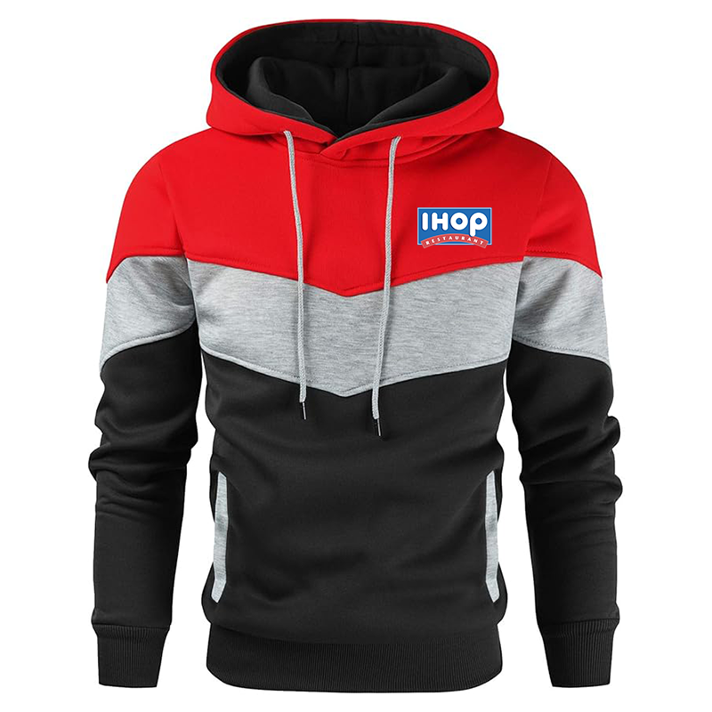 Men's ihop Gesean Novelty Color Block Pullover Fleece Hoodie Long Sleeve Casual Sweatshirt with Pocket