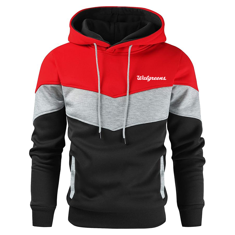 Men's Walgreens Gesean Novelty Color Block Pullover Fleece Hoodie Long Sleeve Casual Sweatshirt with Pocket