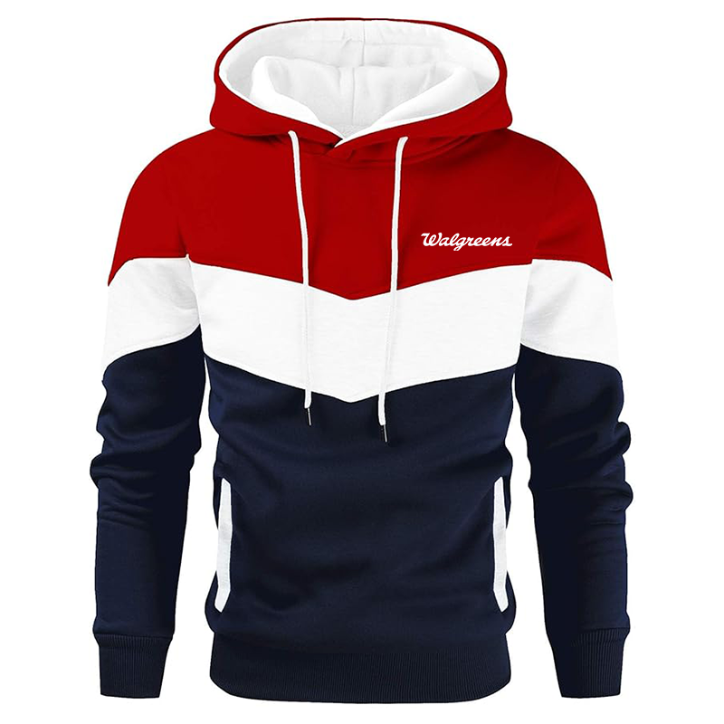 Men's Walgreens Gesean Novelty Color Block Pullover Fleece Hoodie Long Sleeve Casual Sweatshirt with Pocket
