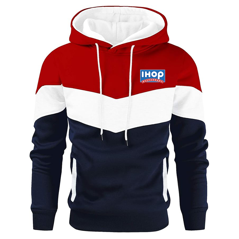 Men's ihop Gesean Novelty Color Block Pullover Fleece Hoodie Long Sleeve Casual Sweatshirt with Pocket