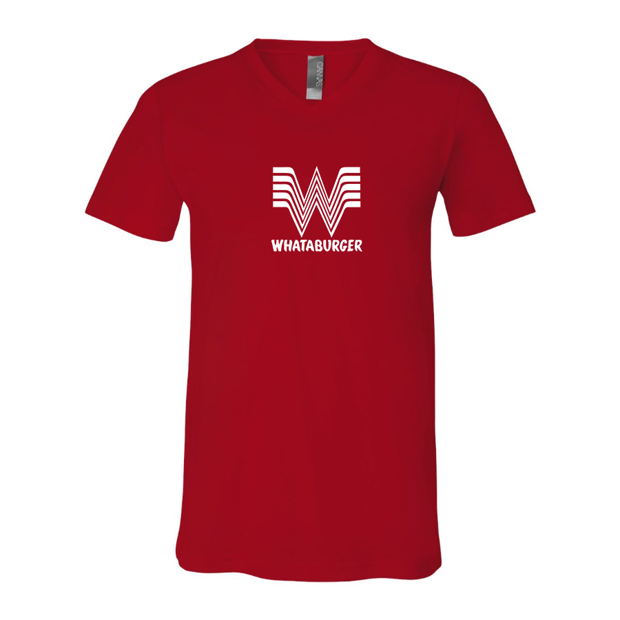 Men's What A Burger BELLA CANVAS Jersey V-Neck Tee