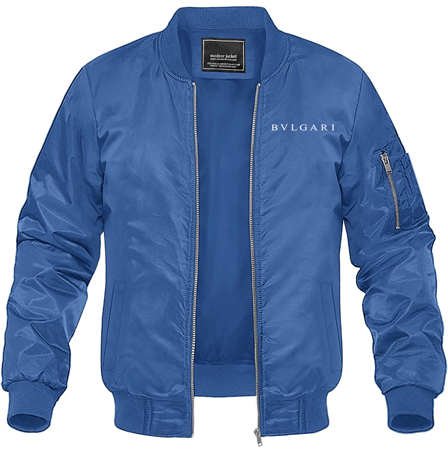 Men's BVLGARI Lightweight Bomber Jacket Windbreaker Casual Fall Spring Outdoor Coat
