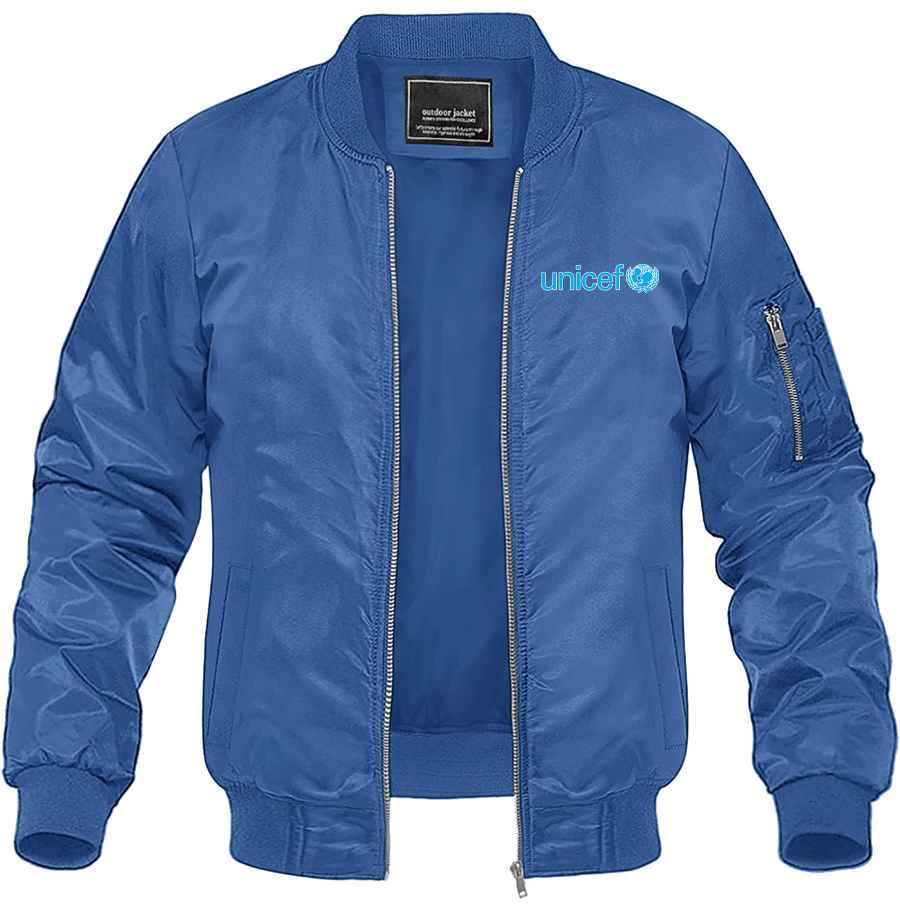 Men's UNICEF Lightweight Bomber Jacket Windbreaker Casual Fall Spring Outdoor Coat