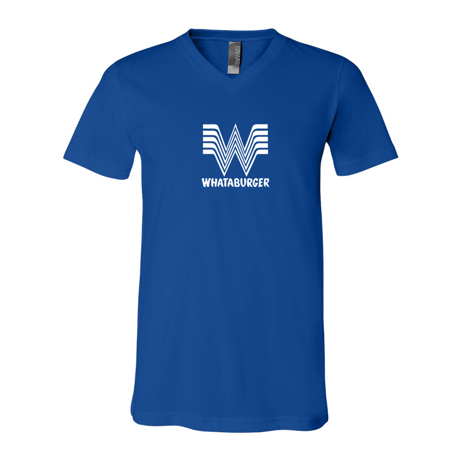 Men's What A Burger BELLA CANVAS Jersey V-Neck Tee