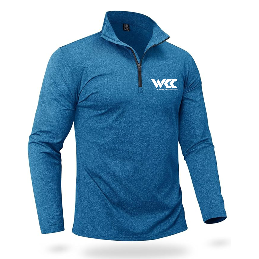 Men's West Coast Conference Quarter Zip Pullover Premium Fleece Lined Heather Long Sleeve Golf Shirts Midweight 1/4 Half Zip Sweatshirts