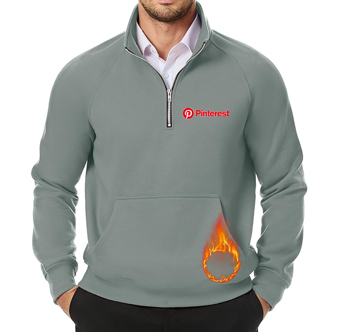 Men's Pinterest JMIERR Quarter Zip Pullover Heavy Sweatshirts Warm Fleece Sweatshirt Polo