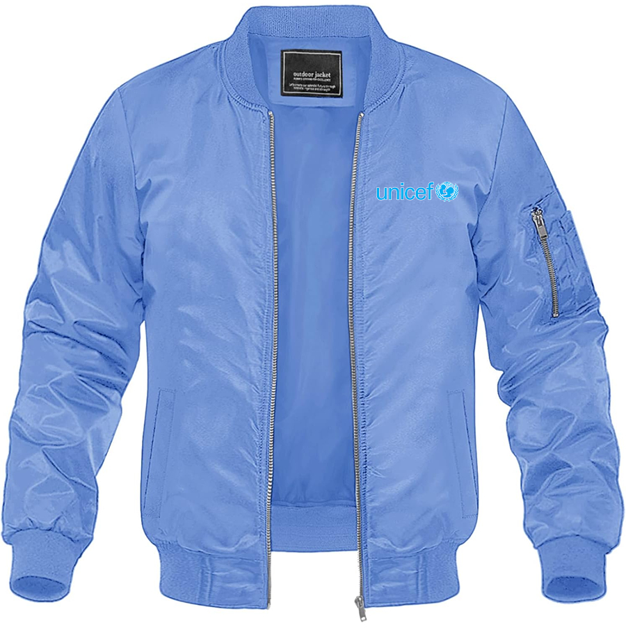 Men's UNICEF Lightweight Bomber Jacket Windbreaker Casual Fall Spring Outdoor Coat