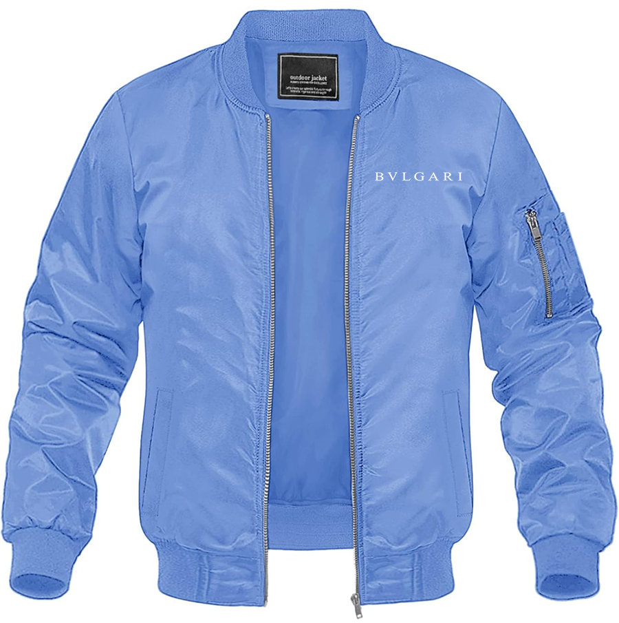 Men's BVLGARI Lightweight Bomber Jacket Windbreaker Casual Fall Spring Outdoor Coat