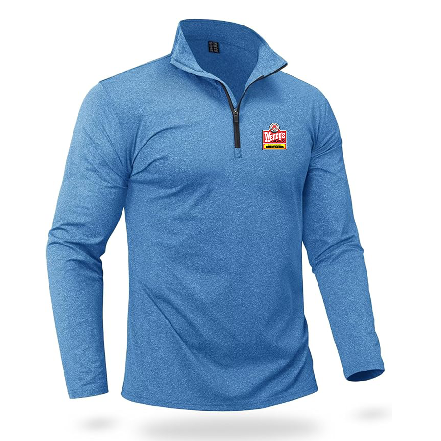 Men's Wendy's Quarter Zip Pullover Premium Fleece Lined Heather Long Sleeve Golf Shirts Midweight 1/4 Half Zip Sweatshirts