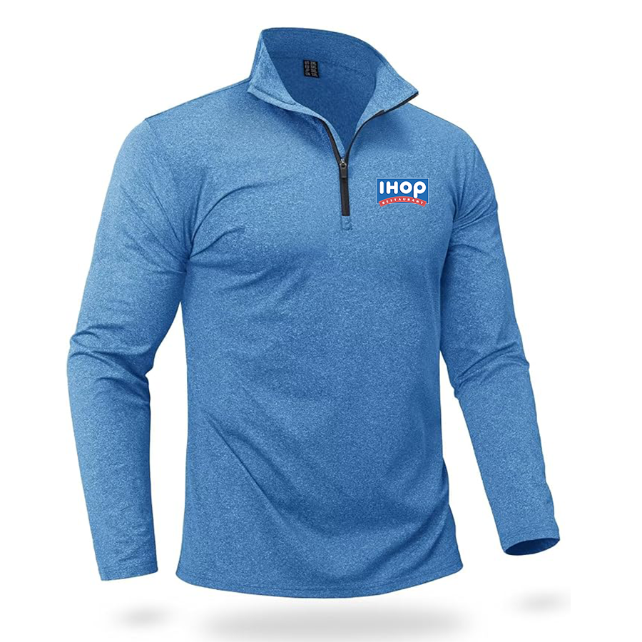 Men's ihop Quarter Zip Pullover Premium Fleece Lined Heather Long Sleeve Golf Shirts Midweight 1/4 Half Zip Sweatshirts