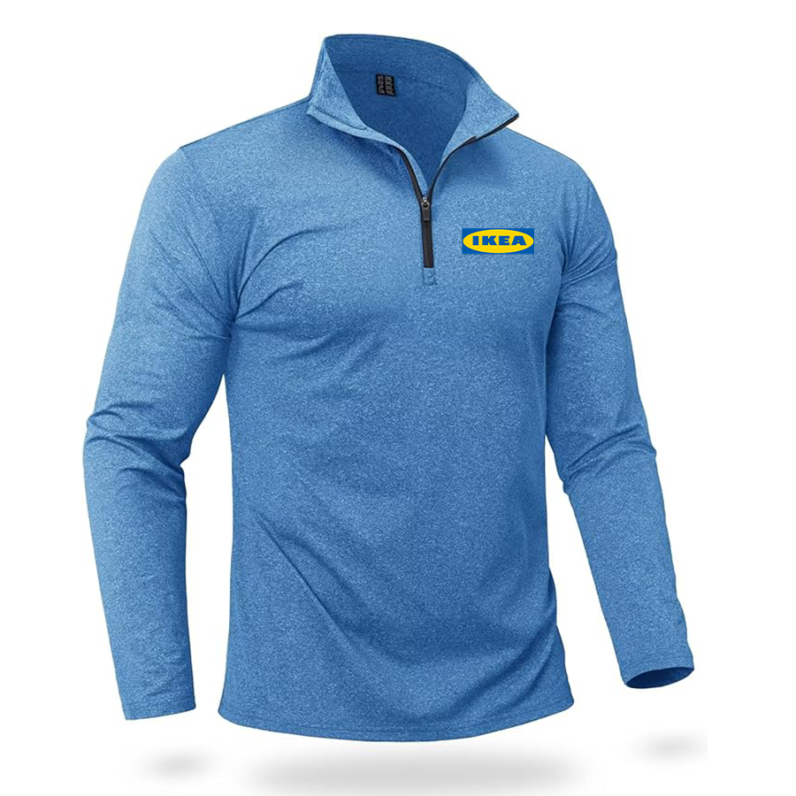Men's IKEA Quarter Zip Pullover Premium Fleece Lined Heather Long Sleeve Golf Shirts Midweight 1/4 Half Zip Sweatshirts