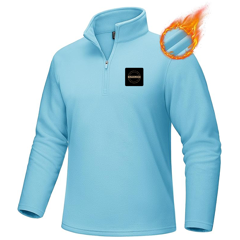 Men's Alphaland MAGCOMSEN Quarter-Zip Pullover Polar Fleece Sweatshirt Stand Collar Long Sleeve Shirt for Men Thermal Winter Fall