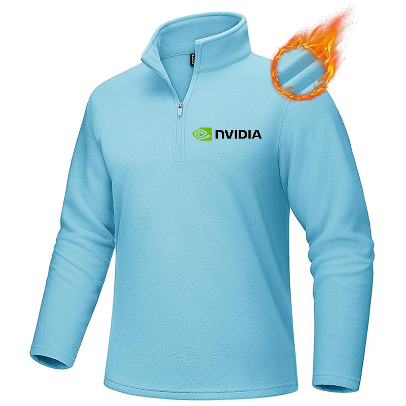 Men's NVIDIA MAGCOMSEN Quarter-Zip Pullover Polar Fleece Sweatshirt Stand Collar Long Sleeve Shirt for Men Thermal Winter Fall