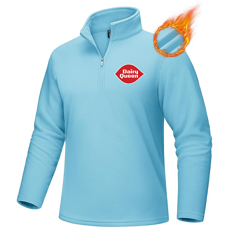 Men's Dairy Queen MAGCOMSEN Quarter-Zip Pullover Polar Fleece Sweatshirt Stand Collar Long Sleeve Shirt for Men Thermal Winter Fall