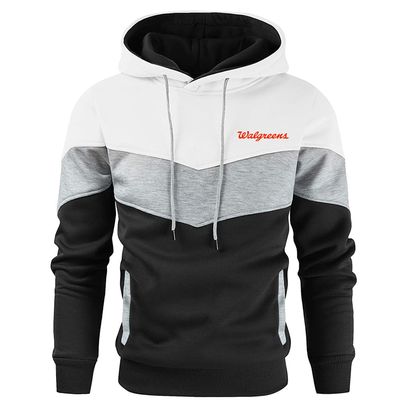 Men's Walgreens Gesean Novelty Color Block Pullover Fleece Hoodie Long Sleeve Casual Sweatshirt with Pocket