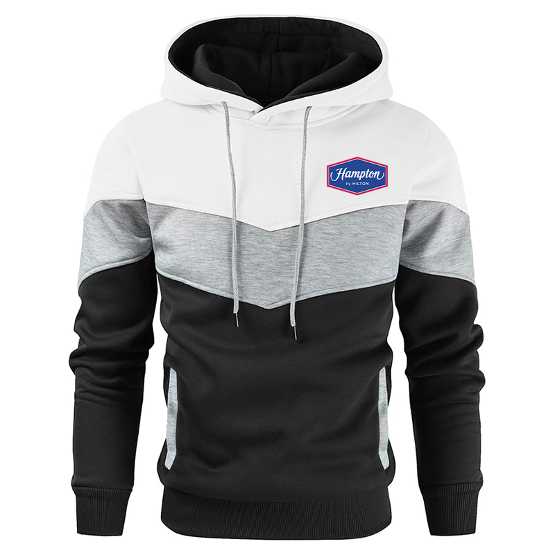 Men's Hampton Gesean Novelty Color Block Pullover Fleece Hoodie Long Sleeve Casual Sweatshirt with Pocket