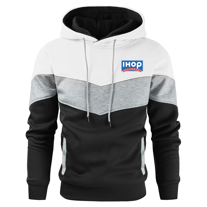 Men's ihop Gesean Novelty Color Block Pullover Fleece Hoodie Long Sleeve Casual Sweatshirt with Pocket