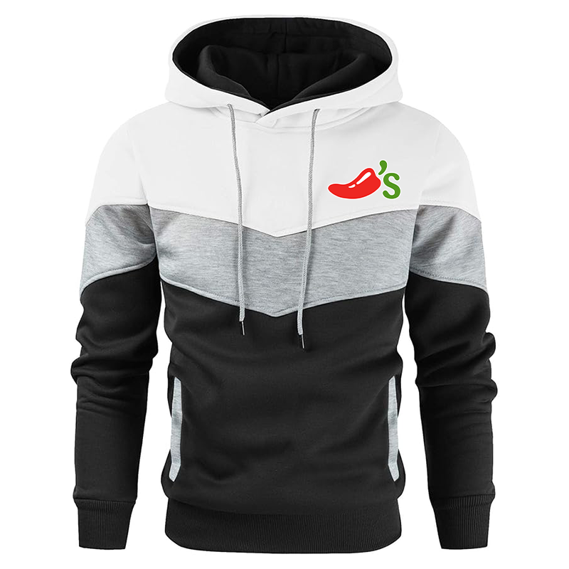 Men's Chilis Gesean Novelty Color Block Pullover Fleece Hoodie Long Sleeve Casual Sweatshirt with Pocket