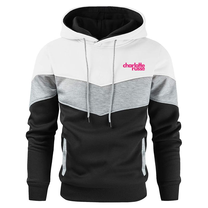 Men's Charlotte Russe Gesean Novelty Color Block Pullover Fleece Hoodie Long Sleeve Casual Sweatshirt with Pocket