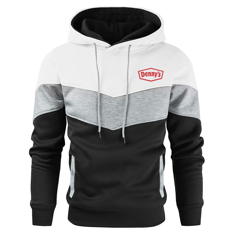 Men's Dennys Gesean Novelty Color Block Pullover Fleece Hoodie Long Sleeve Casual Sweatshirt with Pocket