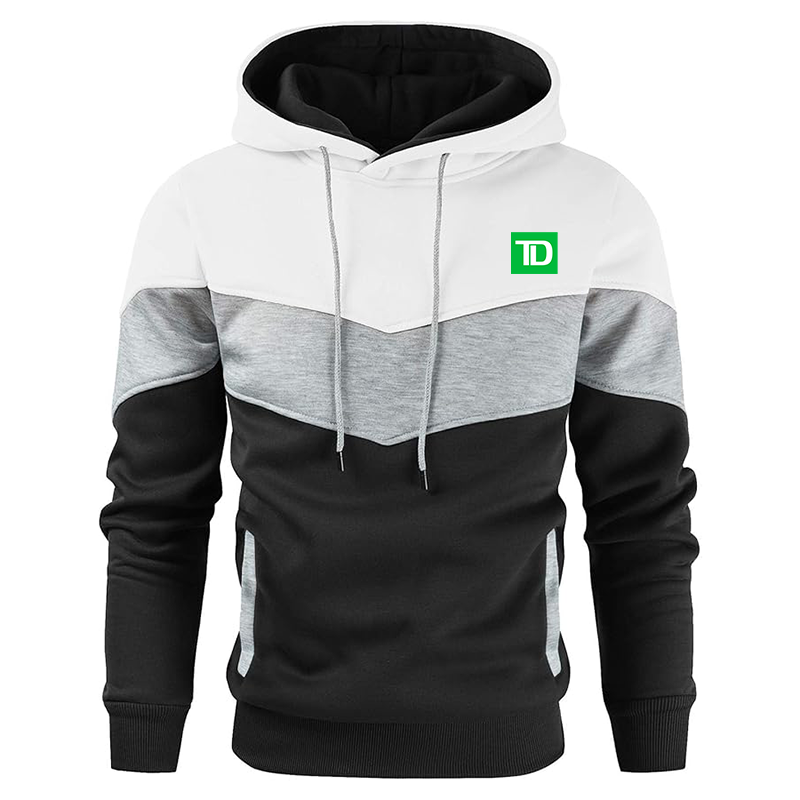 Men's TD Bank Gesean Novelty Color Block Pullover Fleece Hoodie Long Sleeve Casual Sweatshirt with Pocket