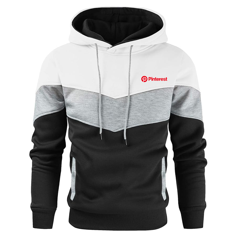 Men's Pinterest Gesean Novelty Color Block Pullover Fleece Hoodie Long Sleeve Casual Sweatshirt with Pocket