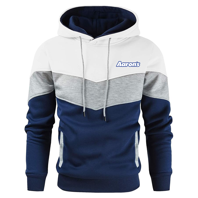 Men's Aarons Gesean Novelty Color Block Pullover Fleece Hoodie Long Sleeve Casual Sweatshirt with Pocket