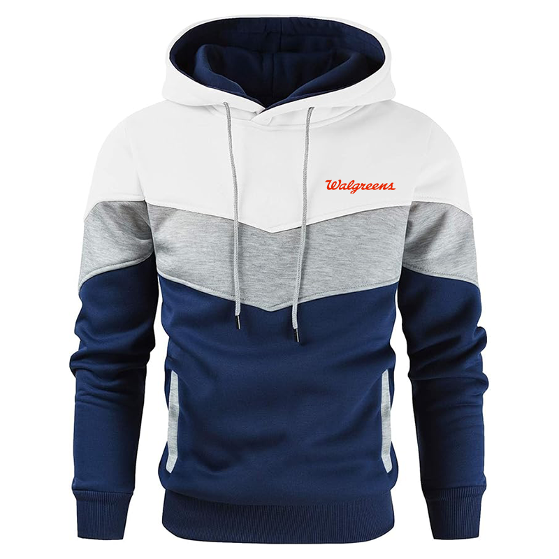 Men's Walgreens Gesean Novelty Color Block Pullover Fleece Hoodie Long Sleeve Casual Sweatshirt with Pocket