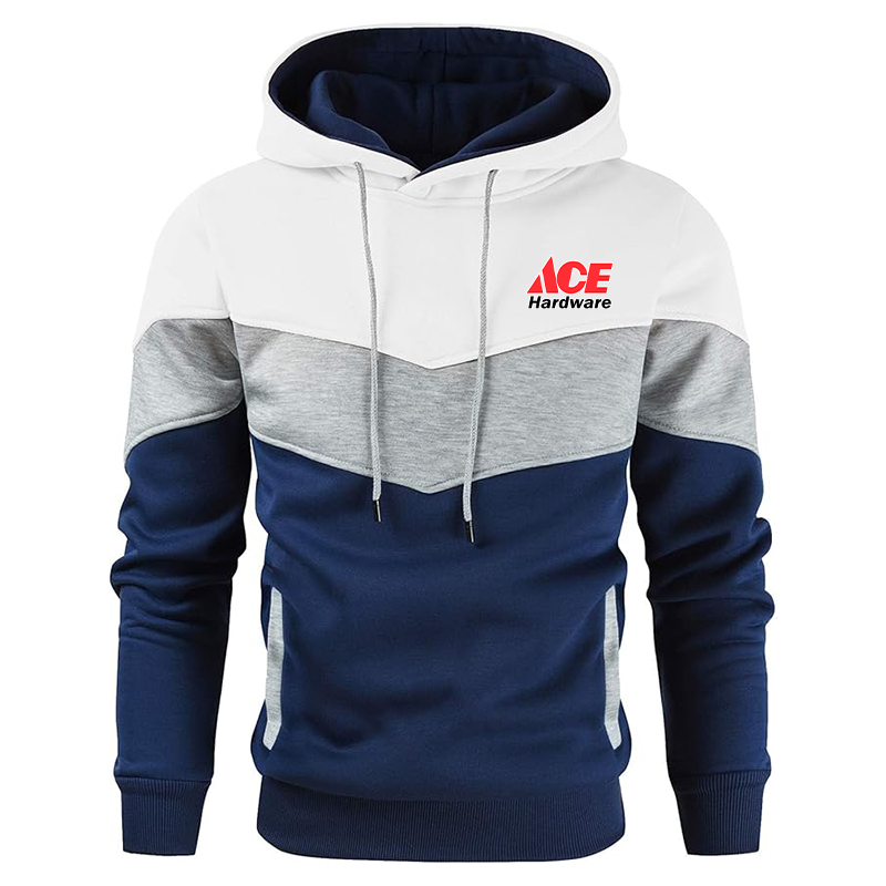 Men's Ace Gesean Novelty Color Block Pullover Fleece Hoodie Long Sleeve Casual Sweatshirt with Pocket
